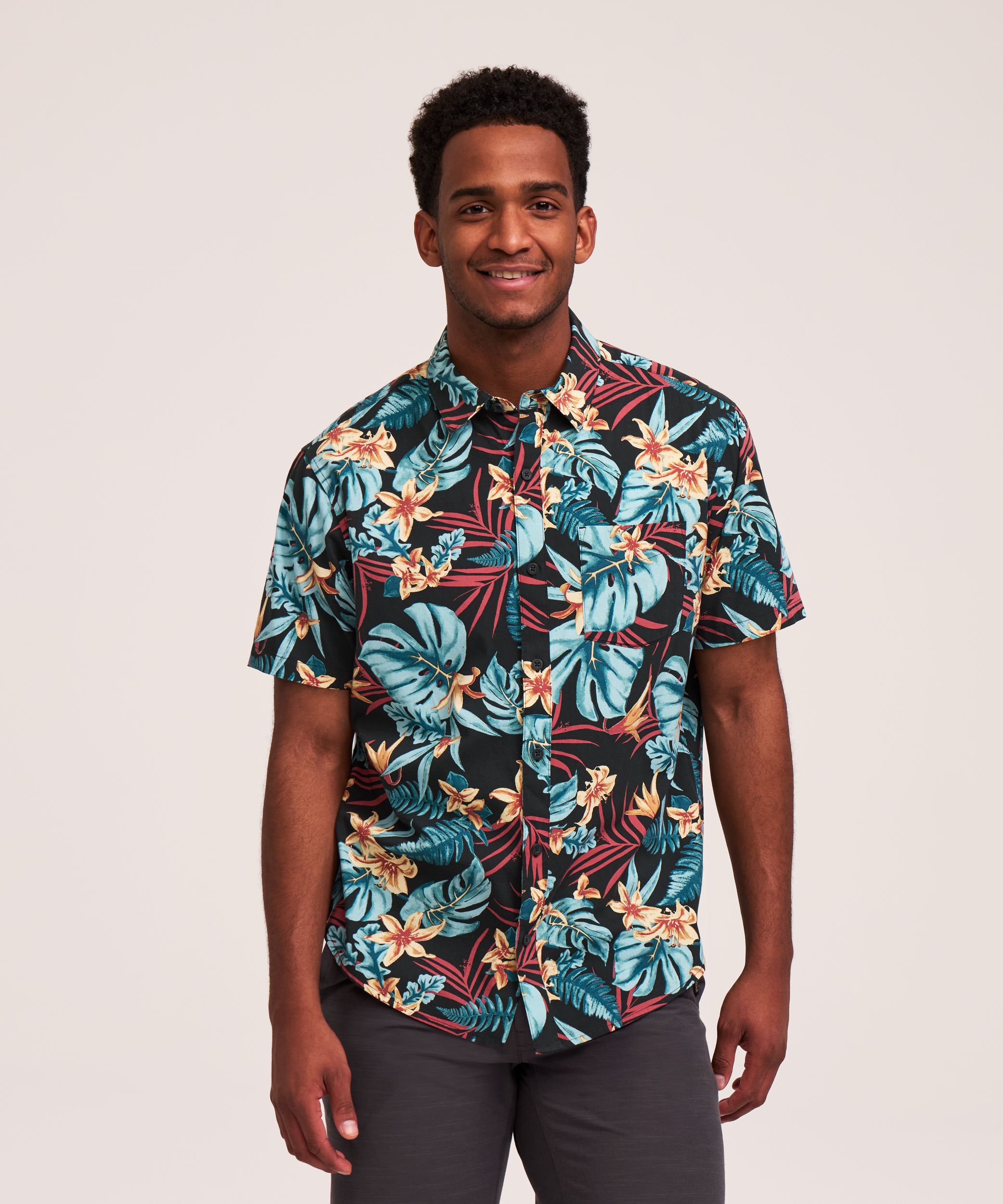 FarWest Men's All-Over Print Short Sleeve Shirt