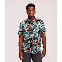 FarWest Men's All-Over Print Short Sleeve Shirt Front_Flat