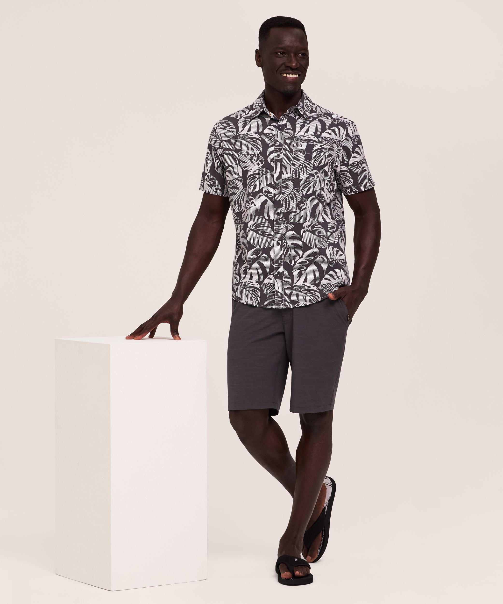 Chemise à manches courtes et à imprimé intégral pour hommes, FarWest
