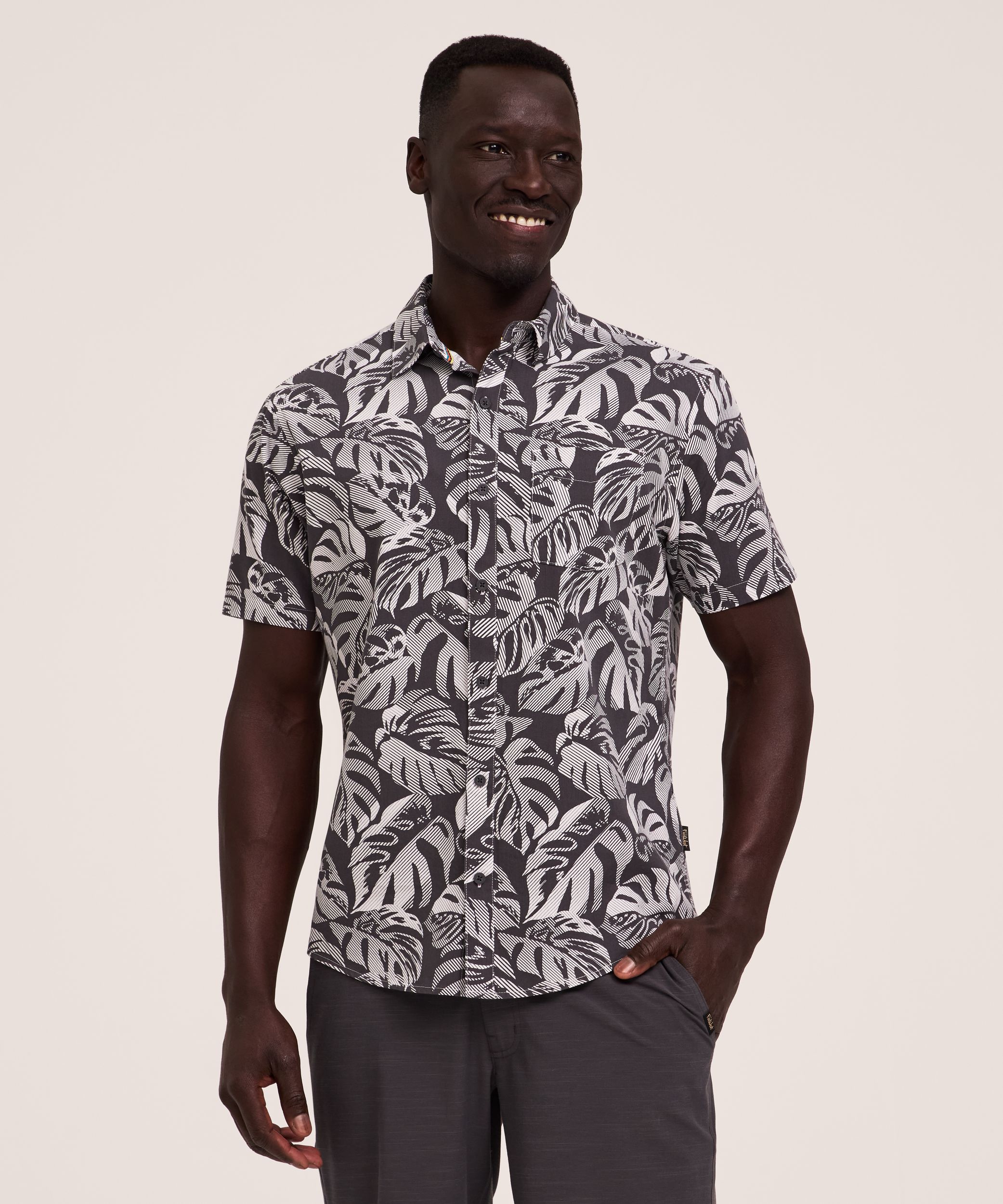 Chemise à manches courtes et à imprimé intégral pour hommes, FarWest