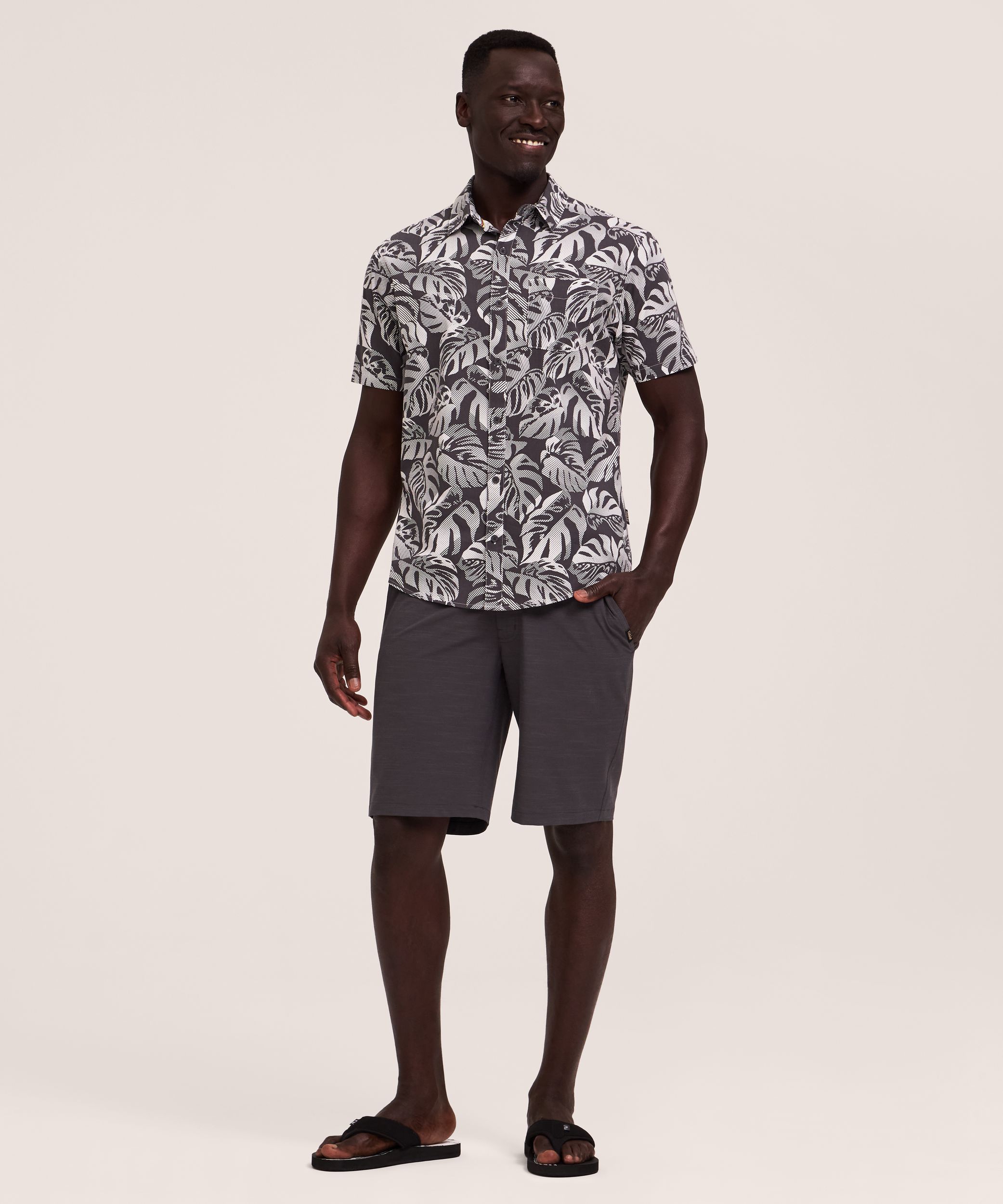 Chemise à manches courtes et à imprimé intégral pour hommes, FarWest