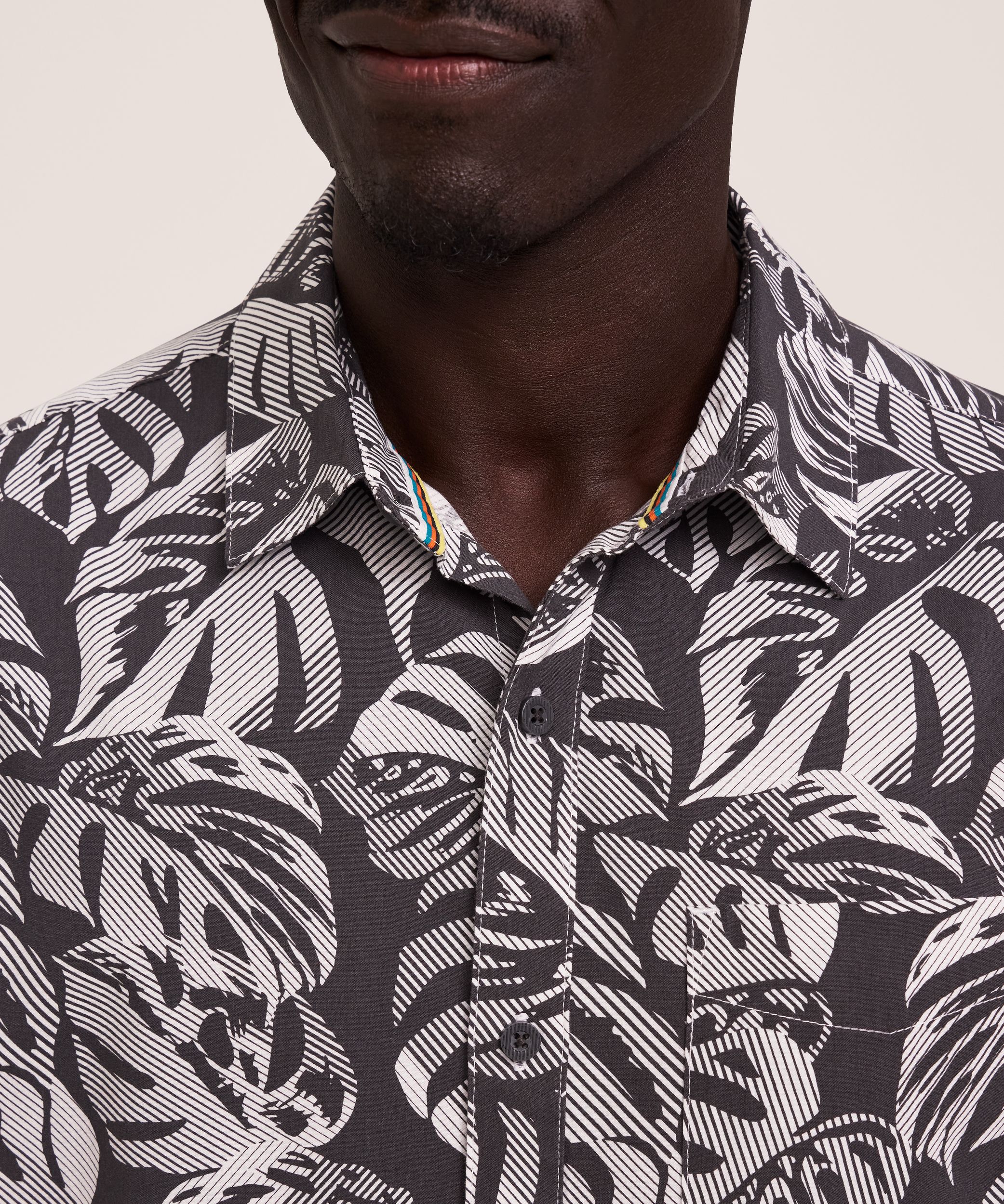 Chemise à manches courtes et à imprimé intégral pour hommes, FarWest