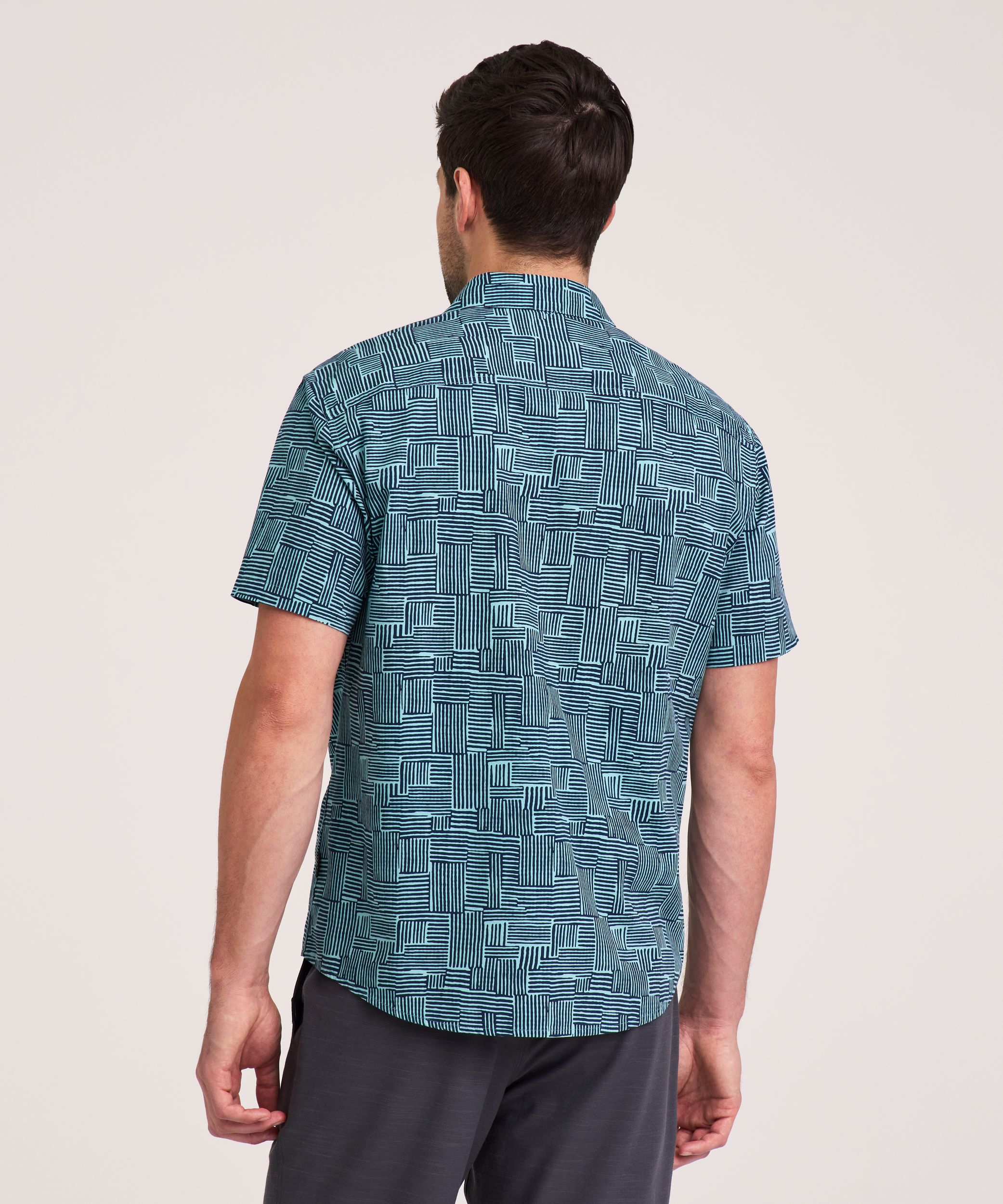 Chemise à manches courtes et à imprimé intégral pour hommes, FarWest