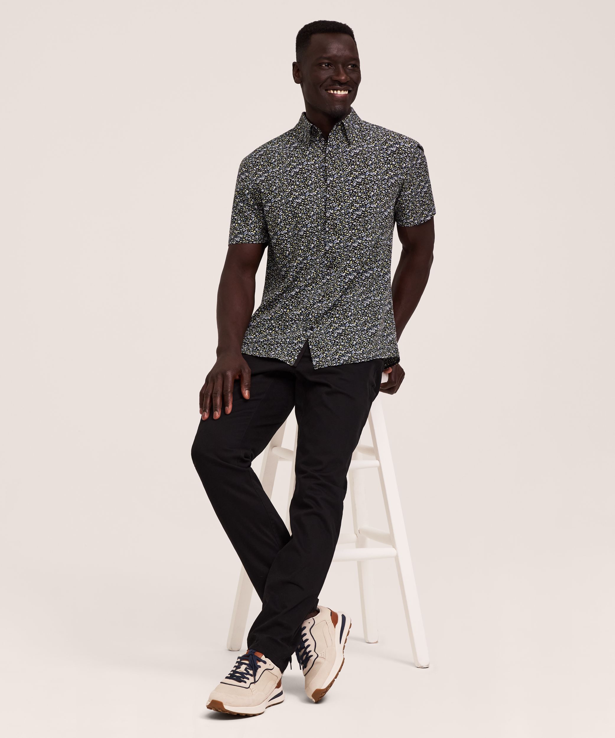 Denver Hayes Men's Short Sleeve 4-Way Stretch Shirt