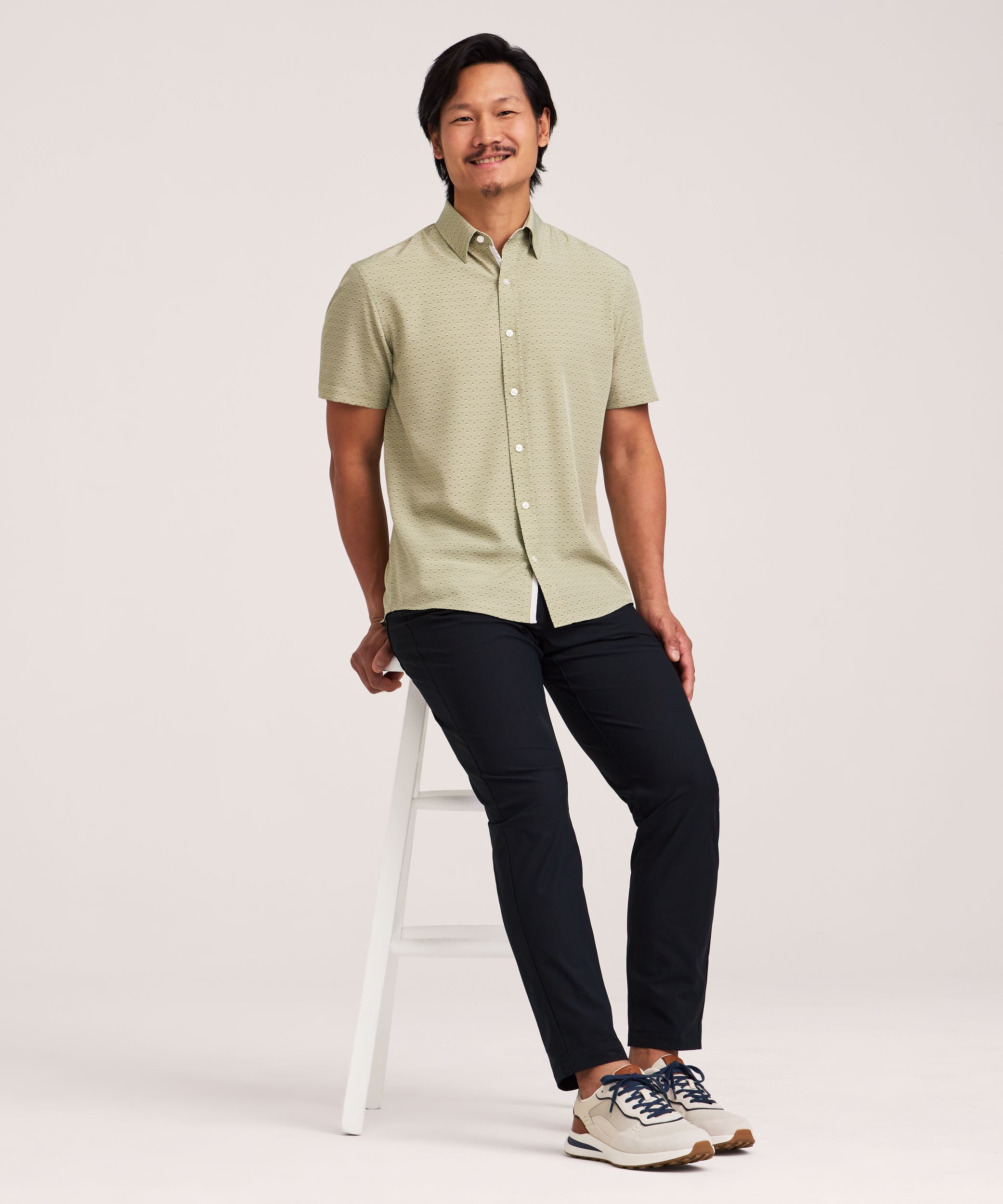 Denver Hayes Men's Short Sleeve 4-Way Stretch Shirt
