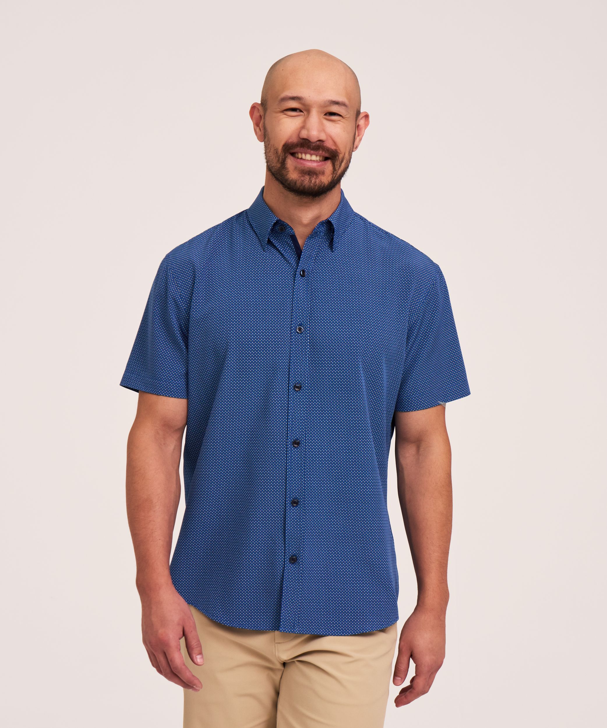 Denver Hayes Men's Short Sleeve 4-Way Stretch Shirt