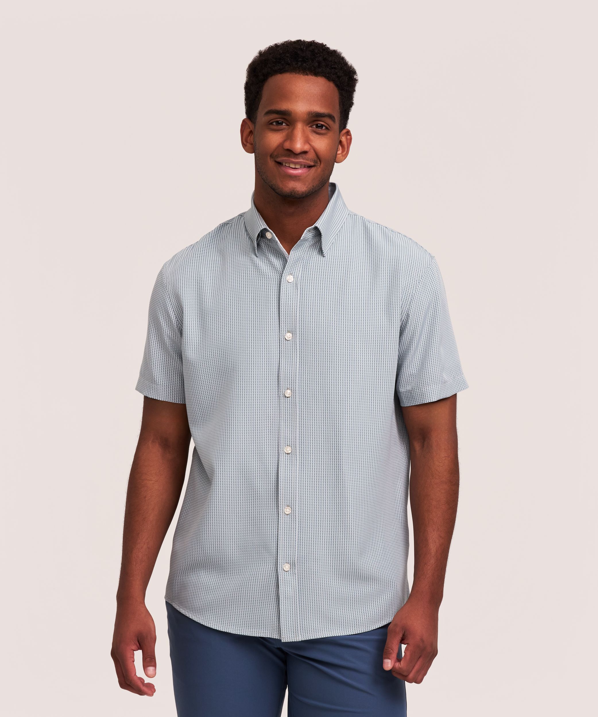 Denver Hayes Men's Short Sleeve 4-Way Stretch Shirt