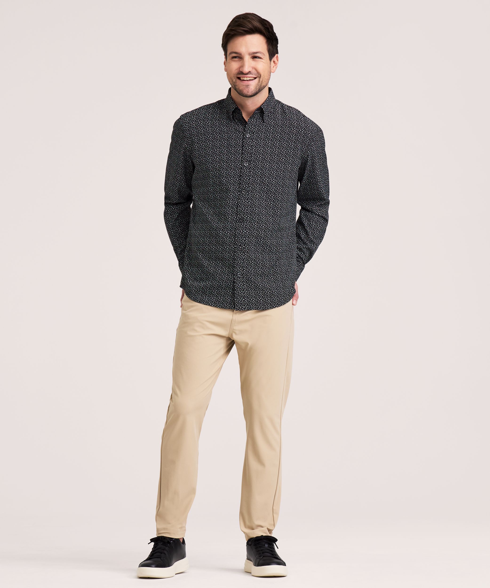 Chemise extensible hybride à manches longues pour hommes, Denver Hayes