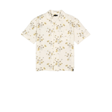 Chemise à manches courtes avec col cubain et imprimé intégral pour hommes, Silver Front_Flat