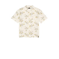 Chemise à manches courtes avec col cubain et imprimé intégral pour hommes, Silver Front_Flat