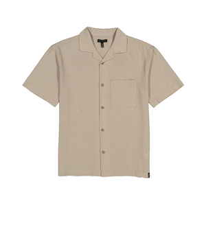Silver Men's Short Sleeve Stripe Camp Collar Shirt