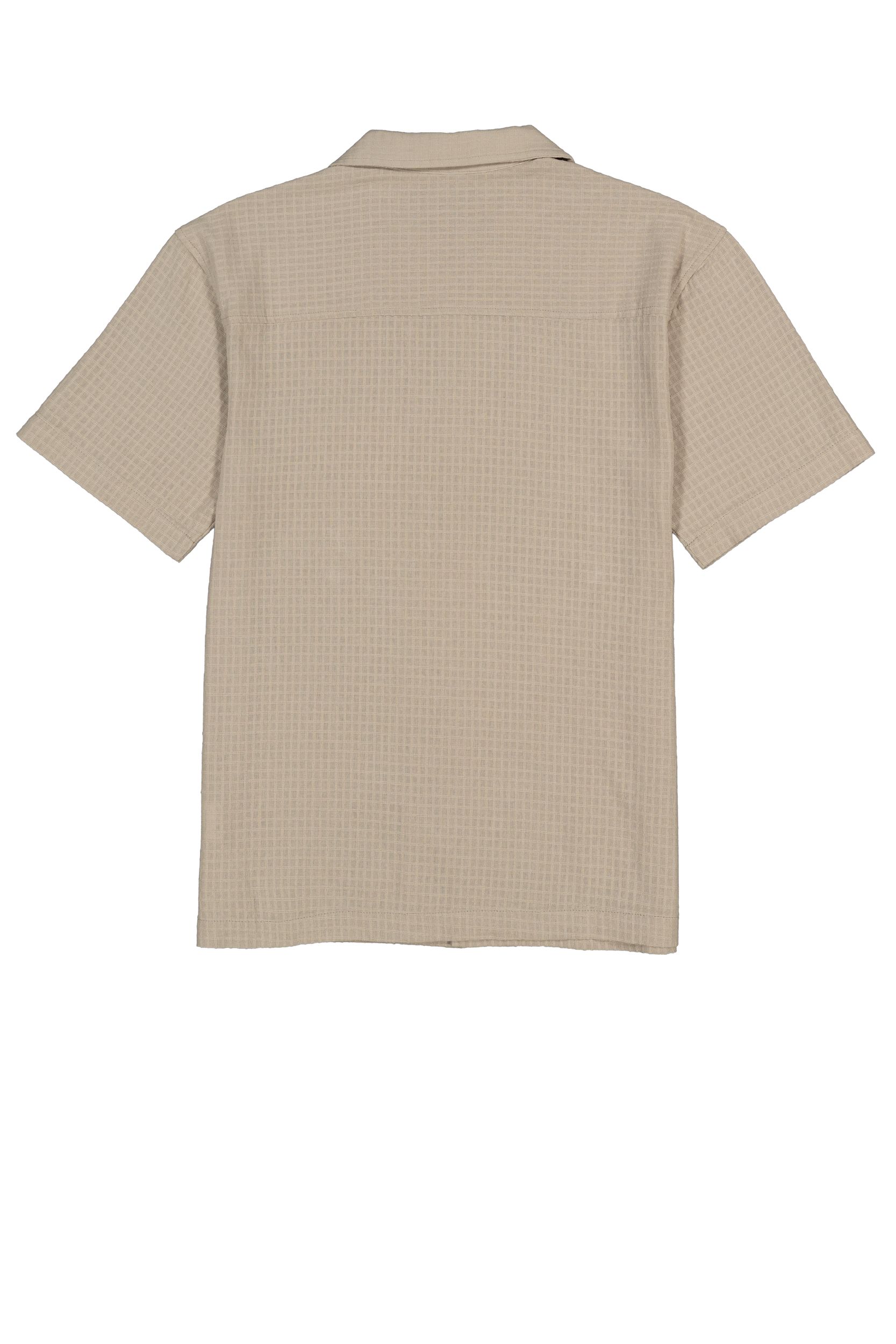 Silver Men's Short Sleeve Stripe Camp Collar Shirt