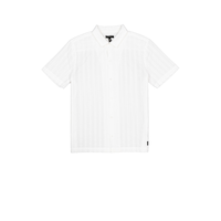 Silver Men's Short Sleeve Tonal Stripe Shirt Front_Flat