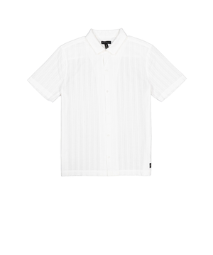 Silver Men's Short Sleeve Tonal Stripe Shirt