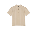 Silver Men's Short Sleeve Solid Camp Collar Shirt Front_Flat