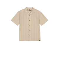 Silver Men's Short Sleeve Solid Camp Collar Shirt Front_Flat