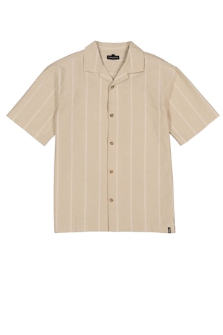 Silver Chemise à manches courtes pour hommes Solid Camp Collar