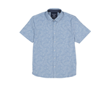 Silver Men's Stretch Short Sleeve Stretch Tonal All Over Print Shirt Front_Flat