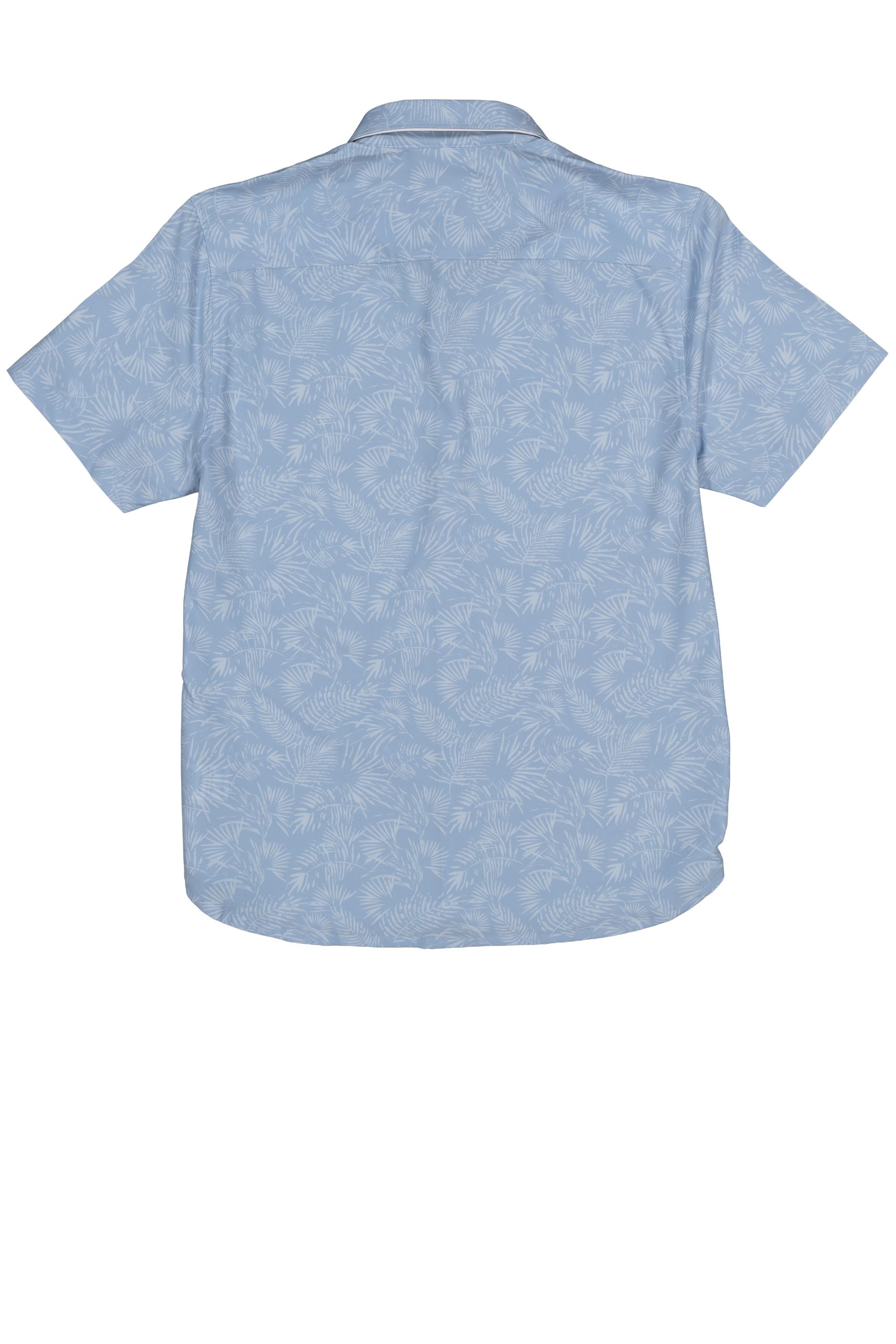 Chemise à manches courtes extensible à imprimé intégral ton sur ton pour hommes, Silver