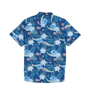 Chemise à manches courtes avec imprimé intégral pour hommes, Silver