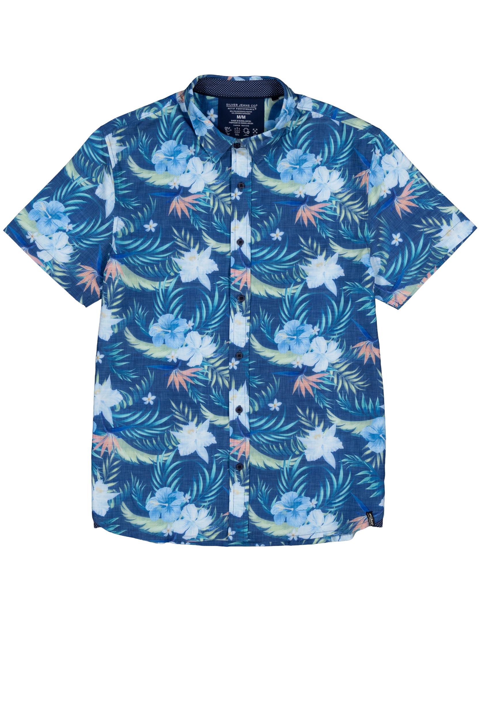 Silver Men's Short Sleeve All Over Print Shirt
