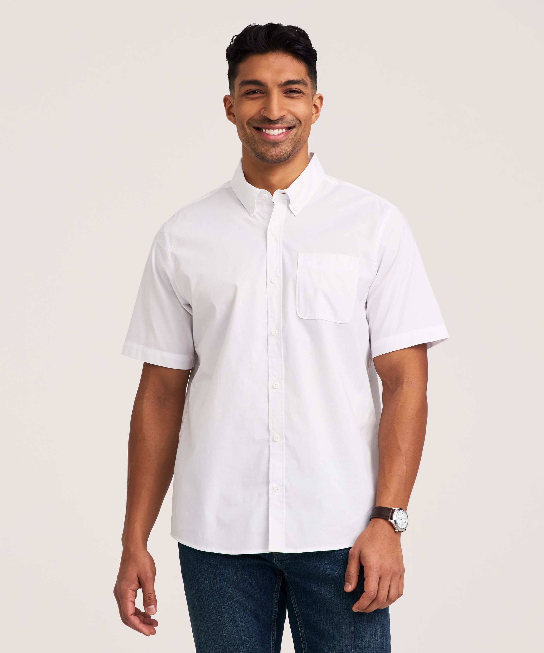 Denver Hayes Men's Short Sleeve Casual Sport Shirt
