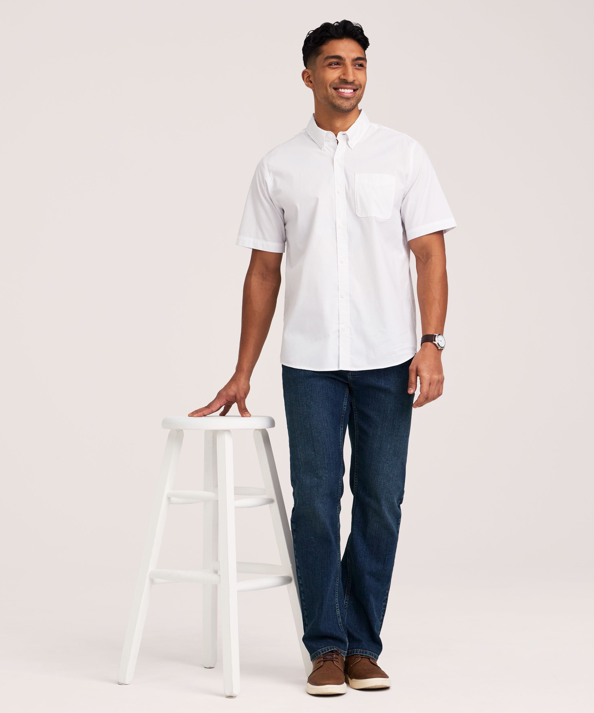 Denver Hayes Men's Short Sleeve Casual Sport Shirt
