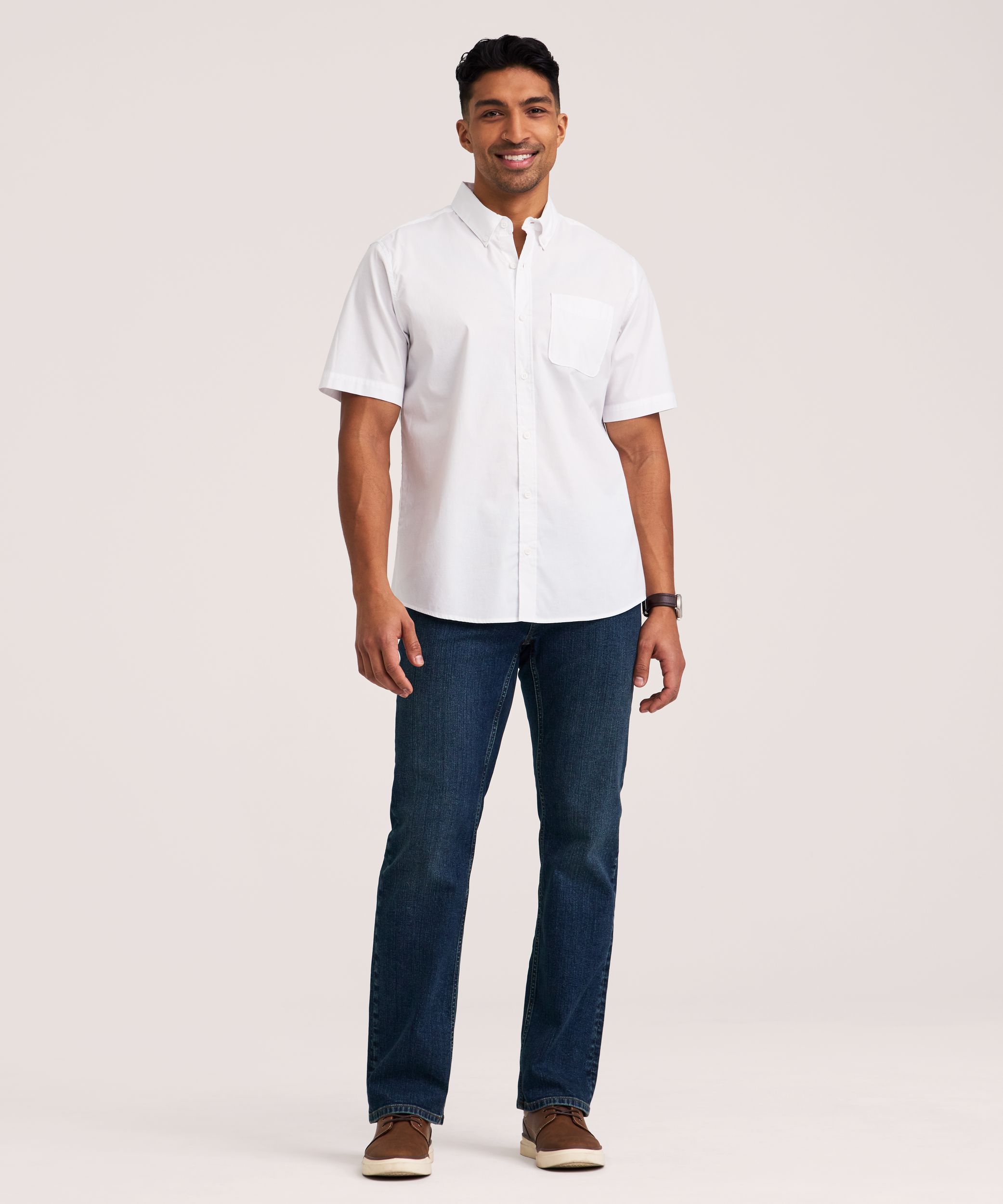 Denver Hayes Men's Short Sleeve Casual Sport Shirt