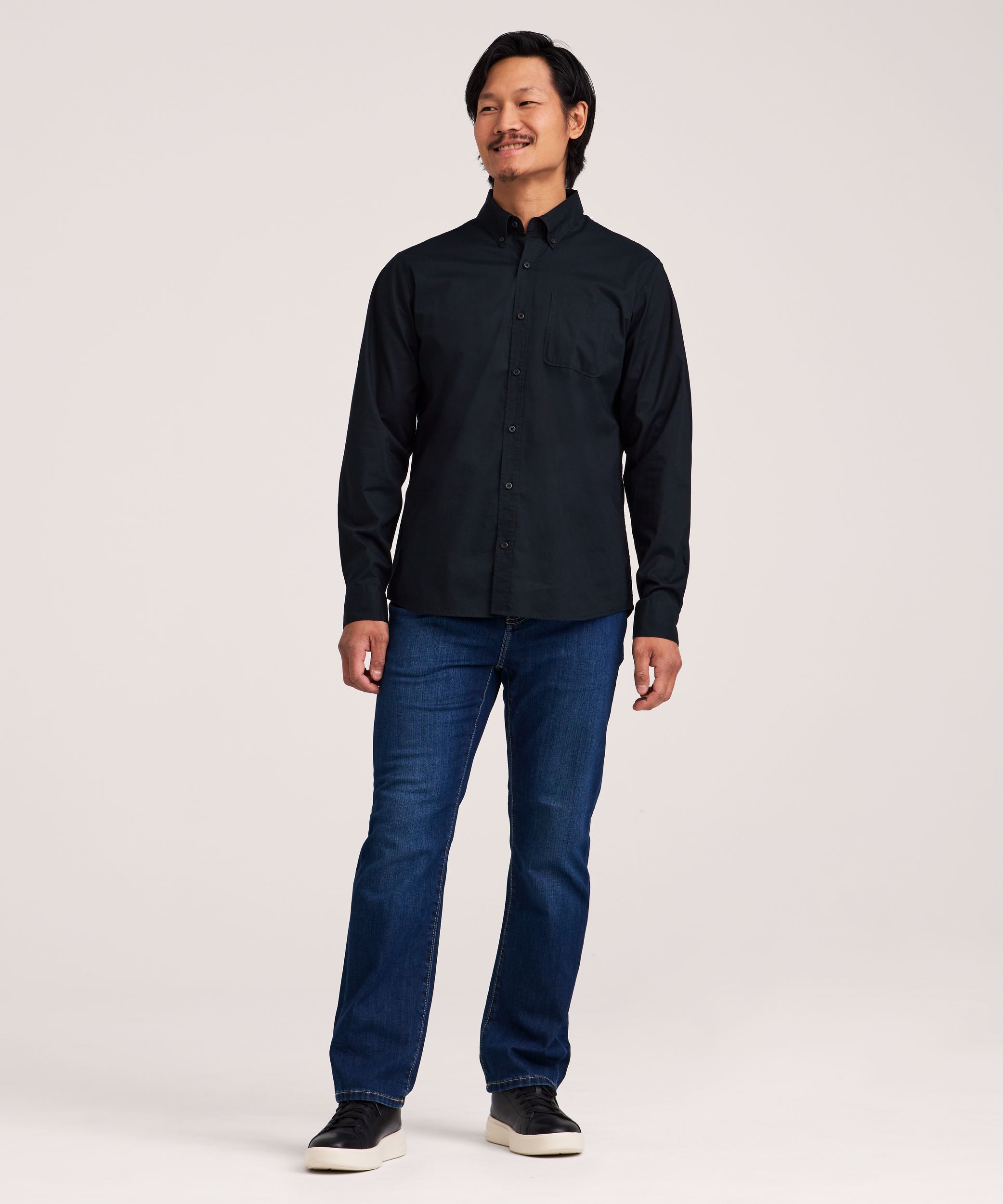 Denver Hayes Men's Long Sleeve Casual Sport Shirt