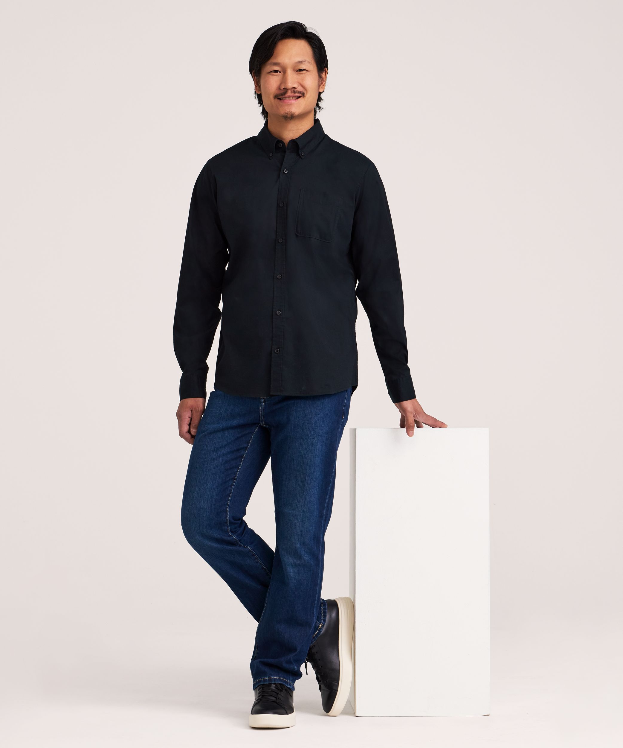 Denver Hayes Men's Long Sleeve Casual Sport Shirt