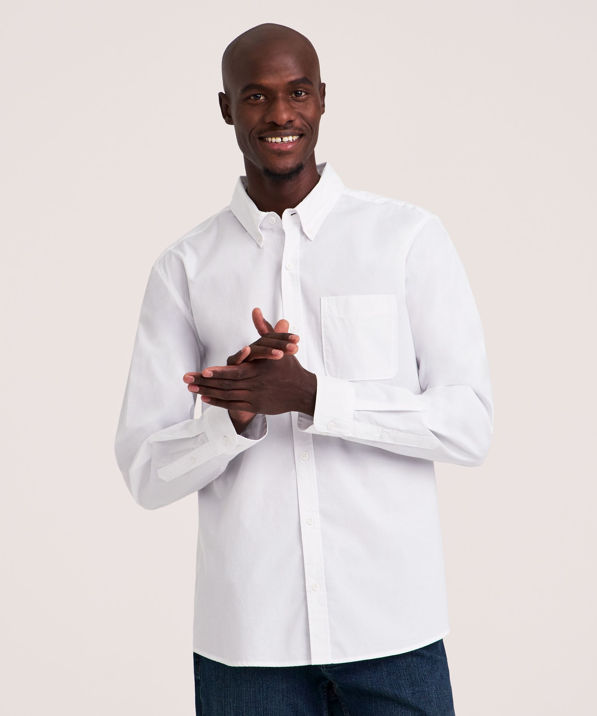 Denver Hayes Men's Long Sleeve Casual Sport Shirt