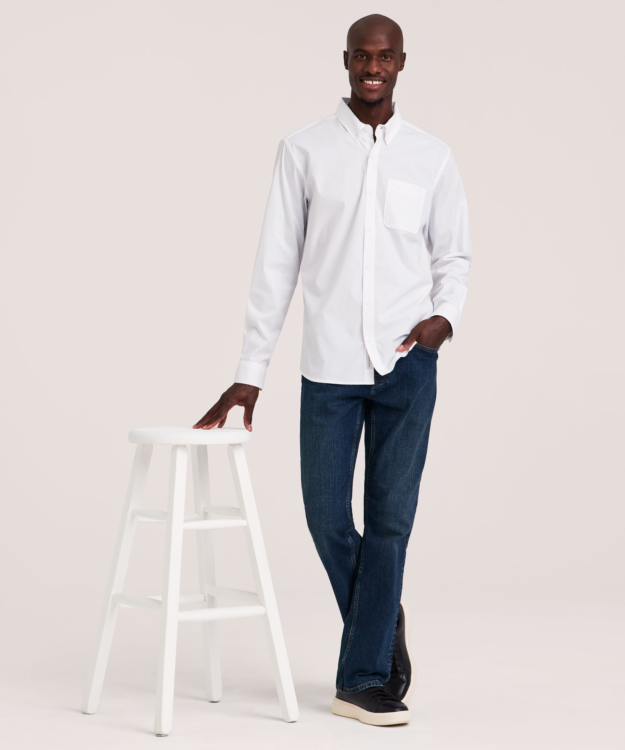 Denver Hayes Men's Long Sleeve Casual Sport Shirt