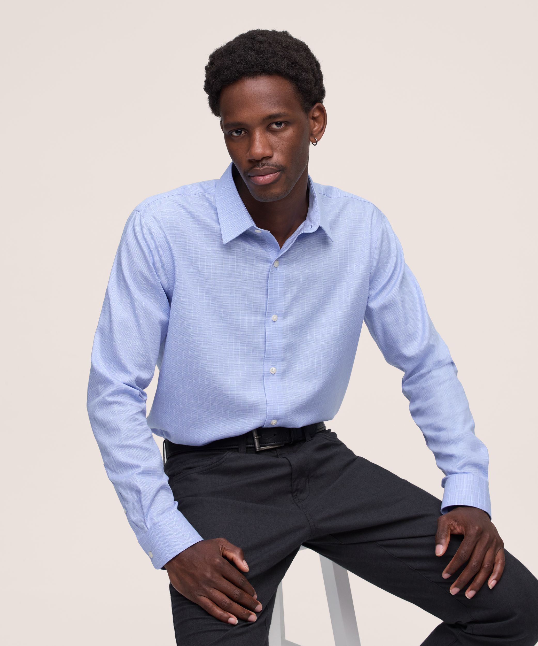 Chemise à manches longues infroissable pour hommes, Non Iron Essential, Denver Hayes