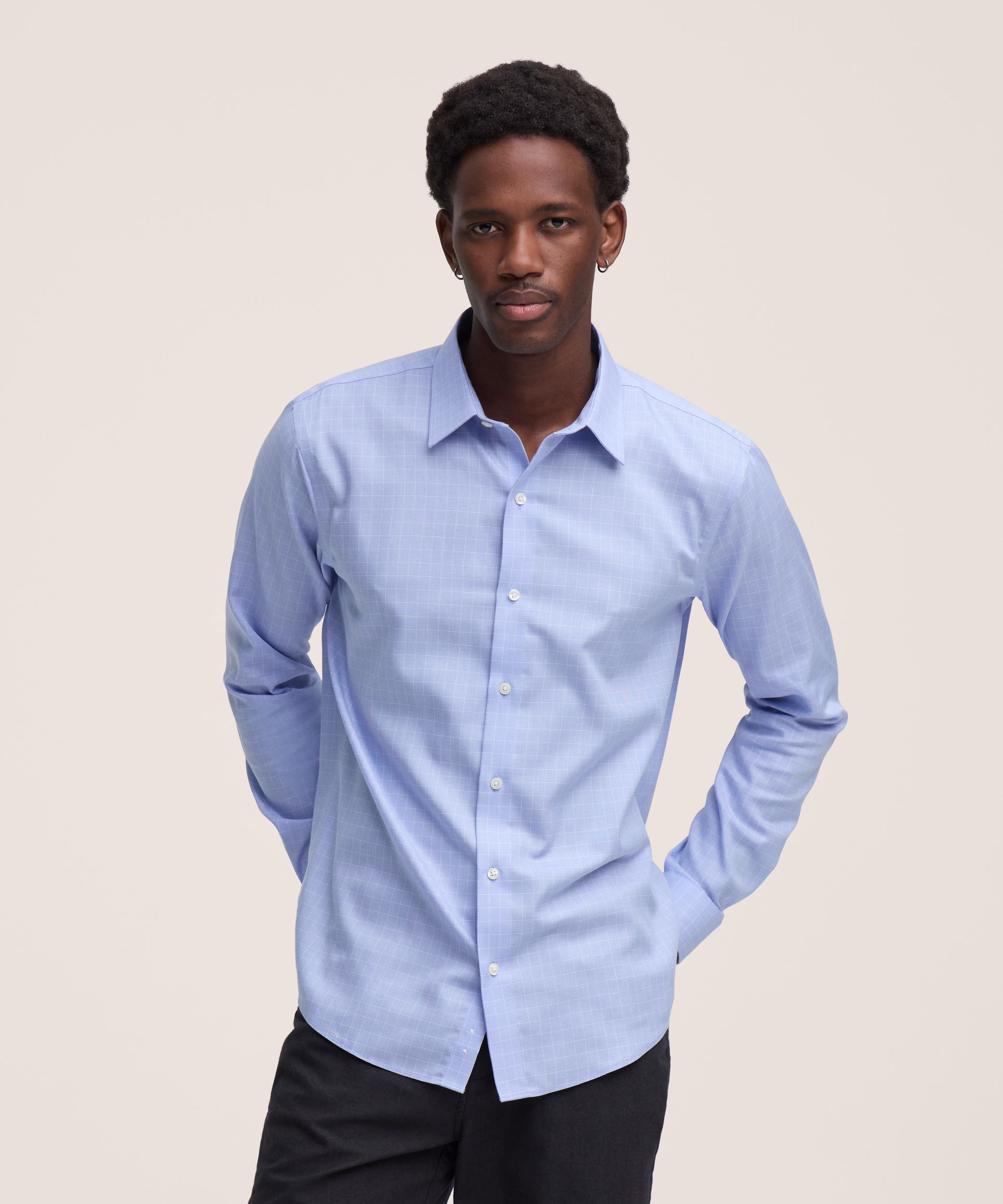 Chemise à manches longues infroissable pour hommes, Non Iron Essential, Denver Hayes