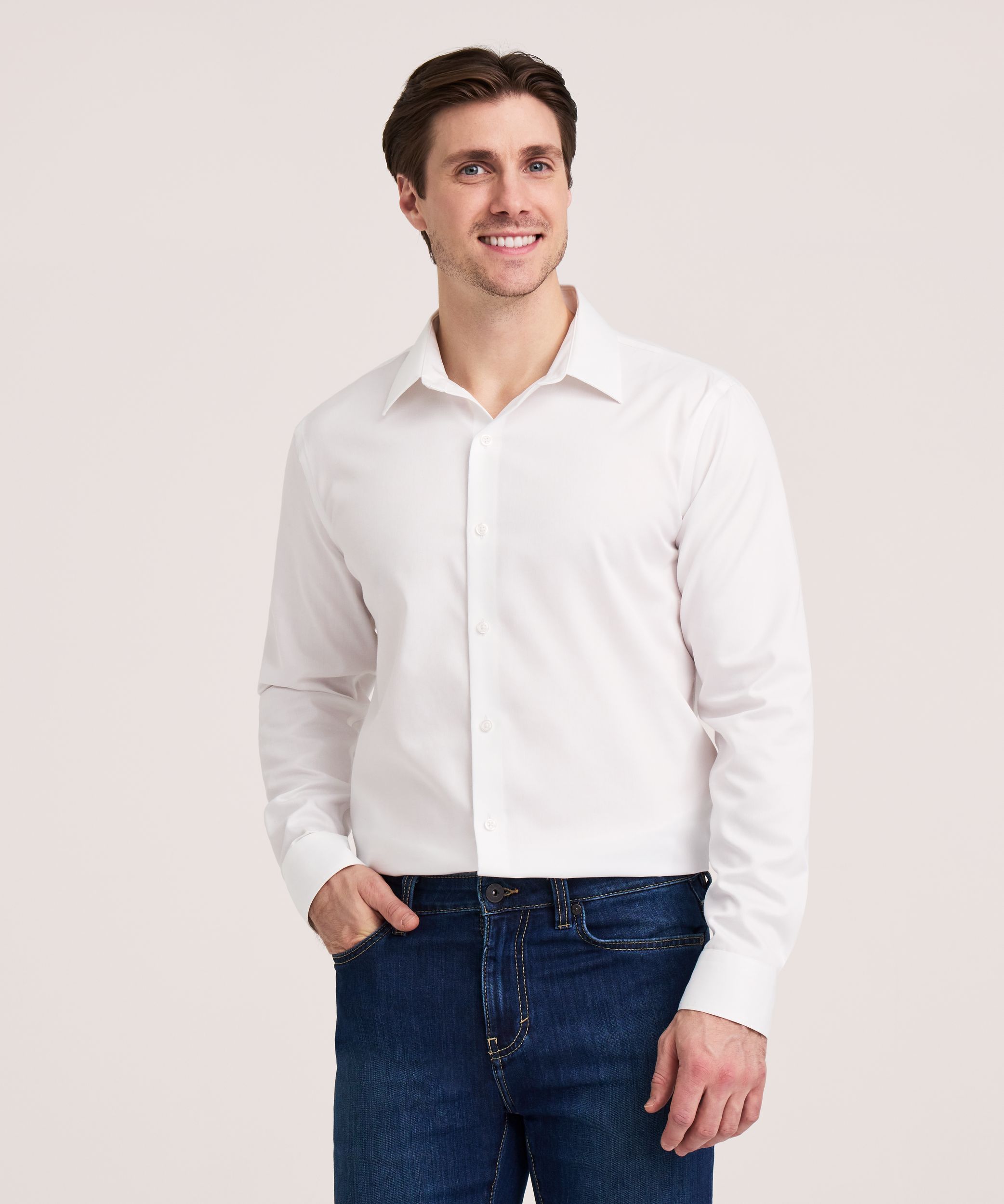 Denver Hayes Men's Long Sleeve Non Iron Essential Shirt