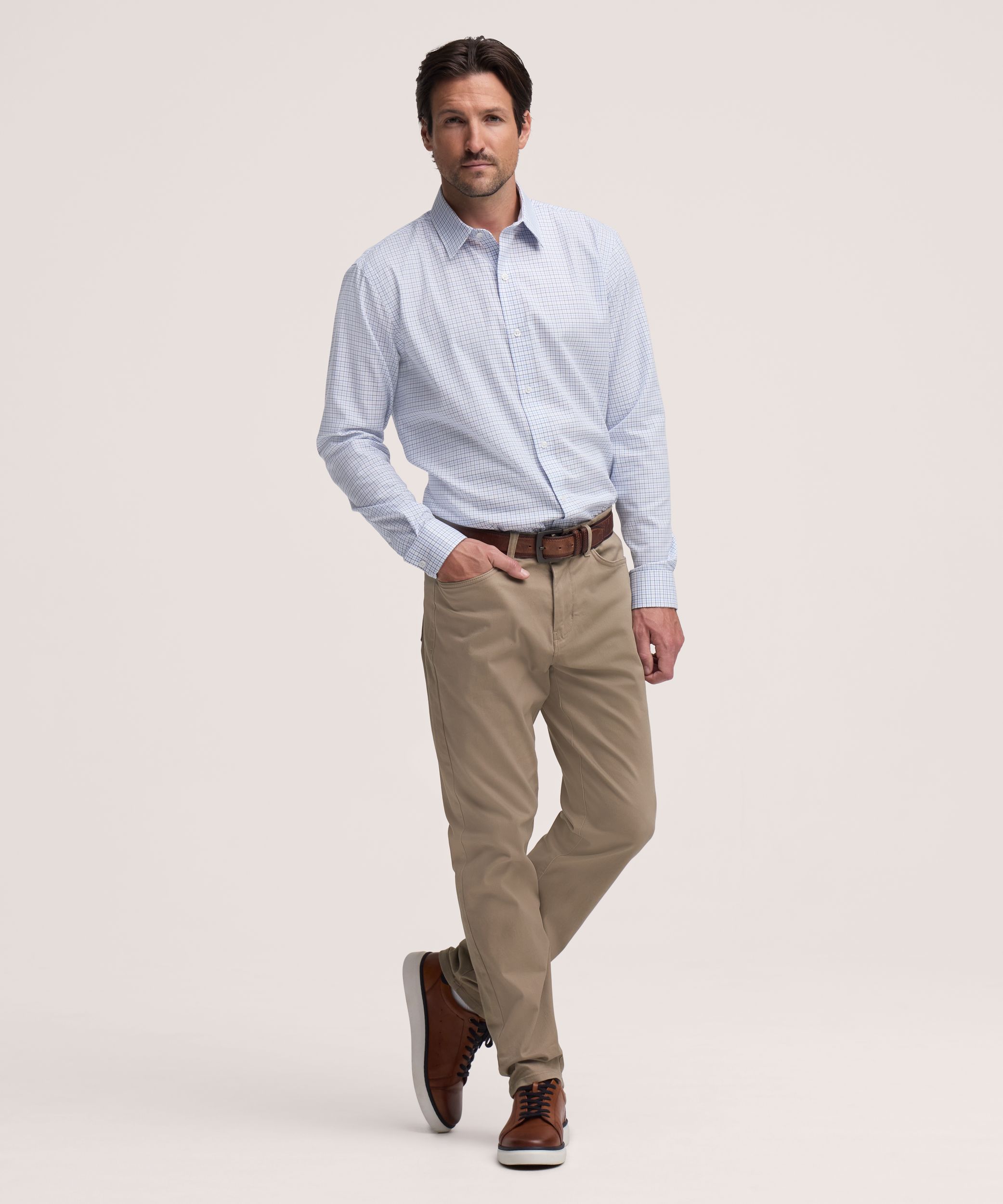 Chemise à manches longues infroissable pour hommes, Non Iron Essential, Denver Hayes