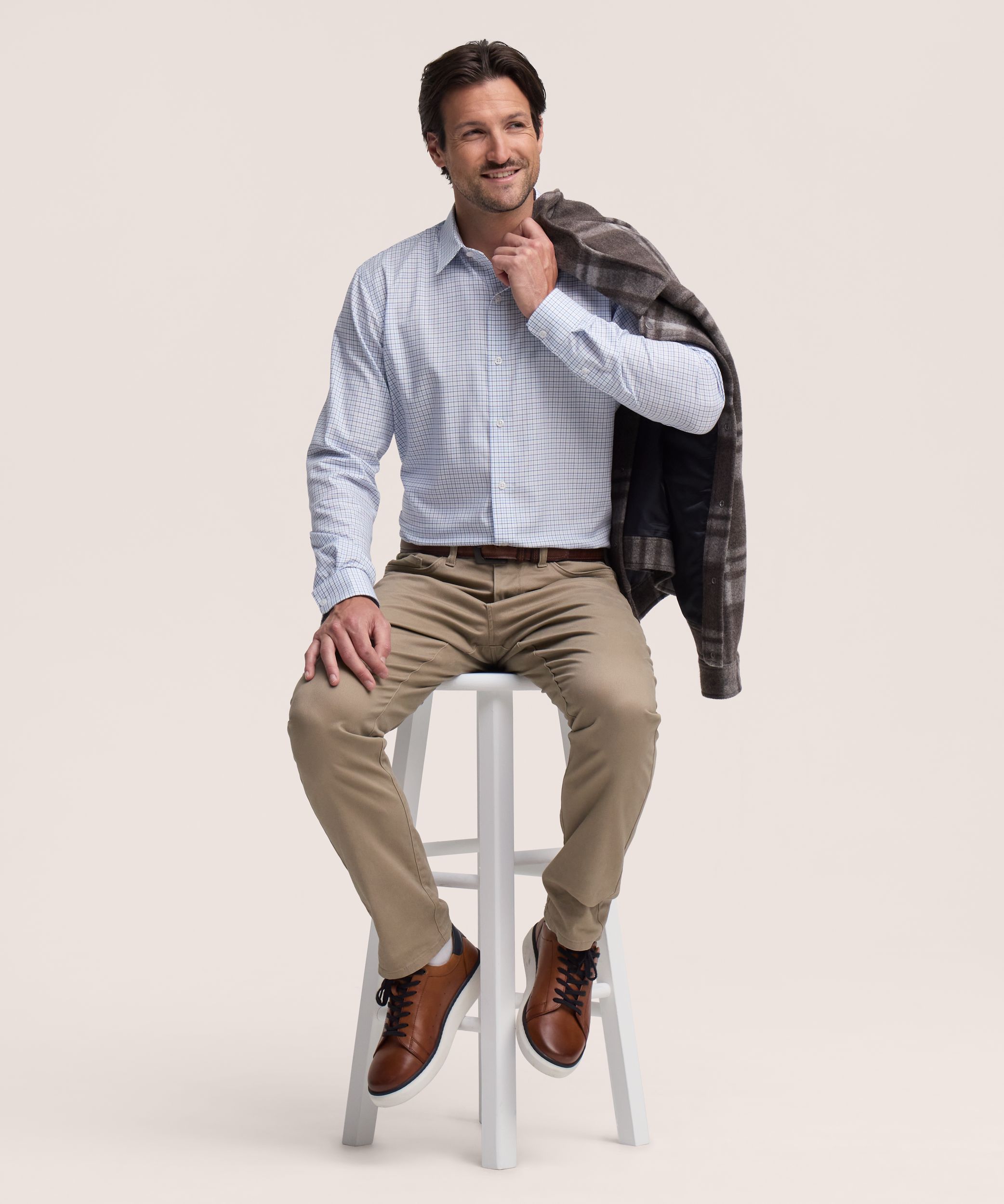 Chemise à manches longues infroissable pour hommes, Non Iron Essential, Denver Hayes