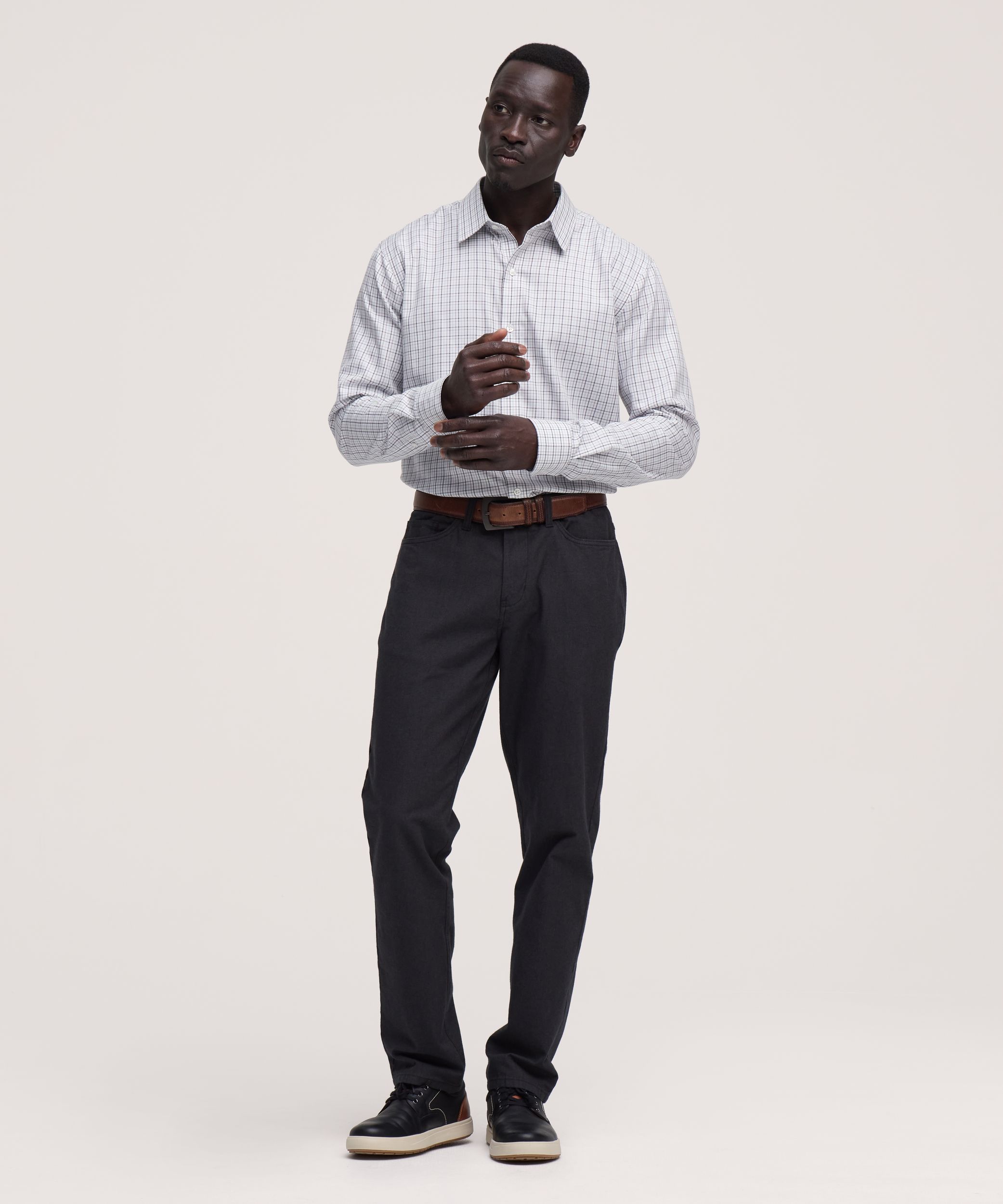 Chemise à manches longues infroissable pour hommes, Non Iron Essential, Denver Hayes