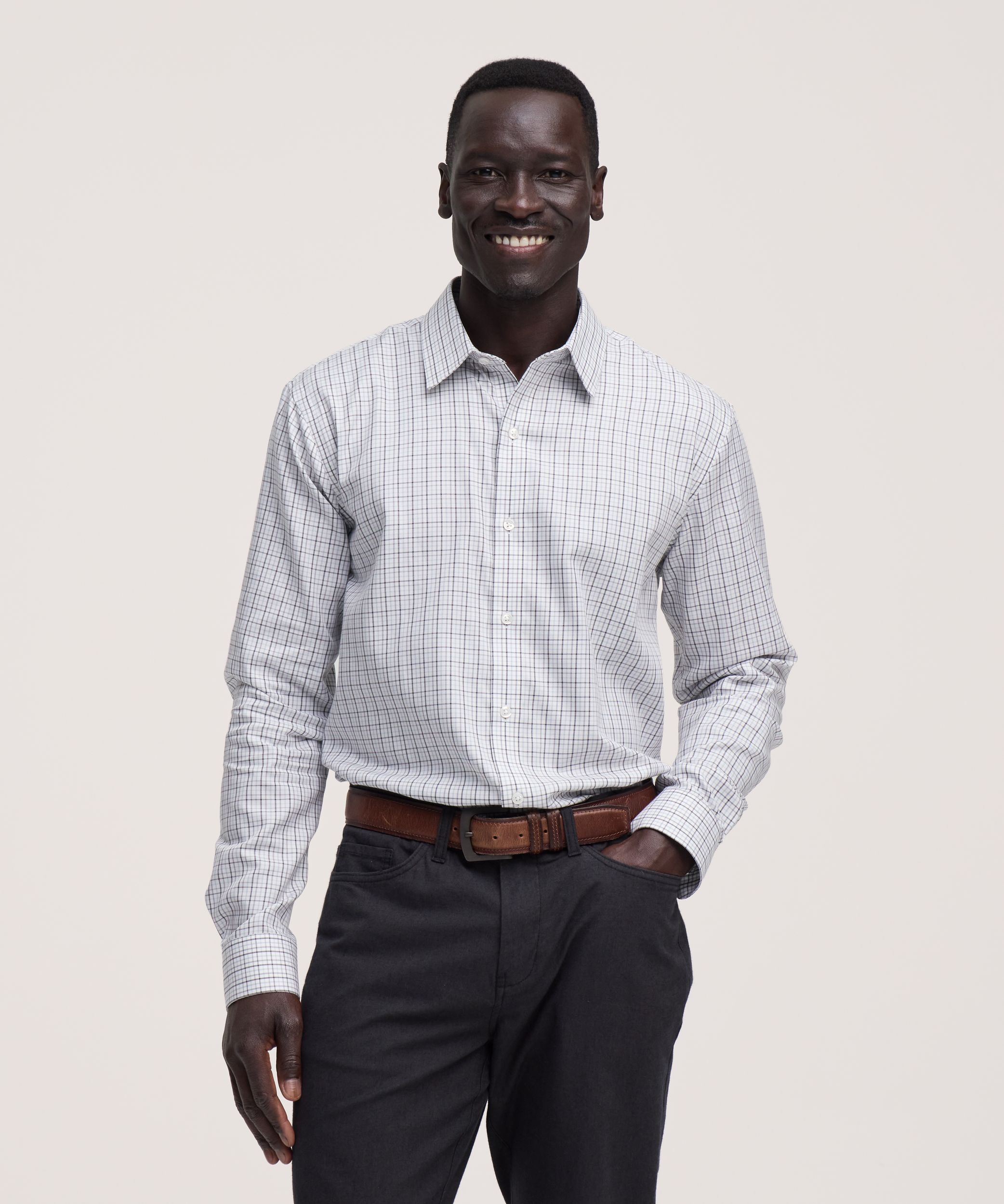 Chemise à manches longues infroissable pour hommes, Non Iron Essential, Denver Hayes