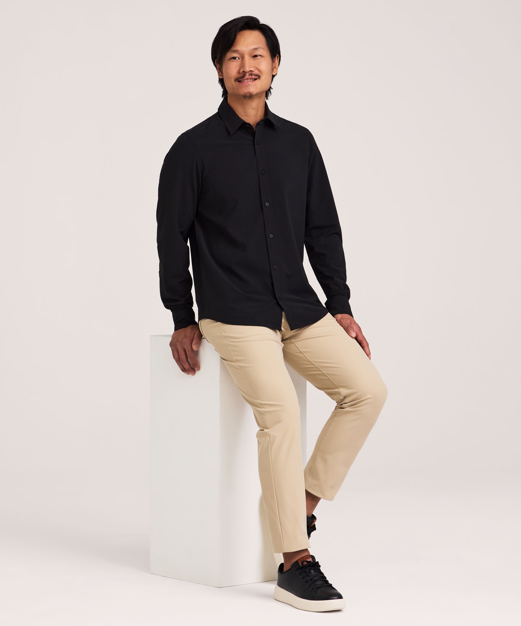 Chemise Oxford extensible à manches courtes de première qualité pour hommes, Denver Hayes