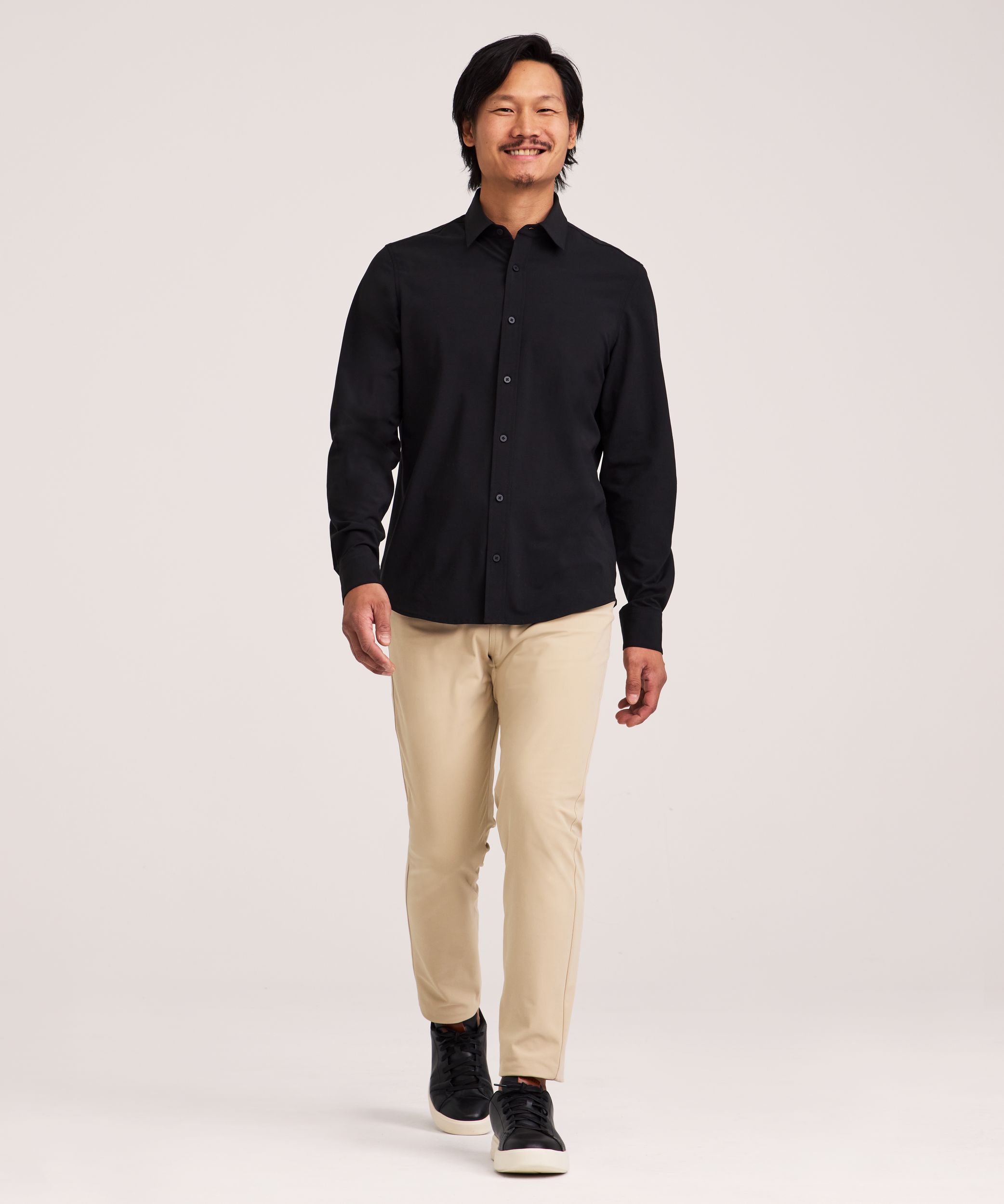 Chemise Oxford extensible à manches courtes de première qualité pour hommes, Denver Hayes
