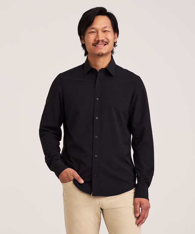 Denver Hayes Men's Long Sleeve Performance Sport Shirt