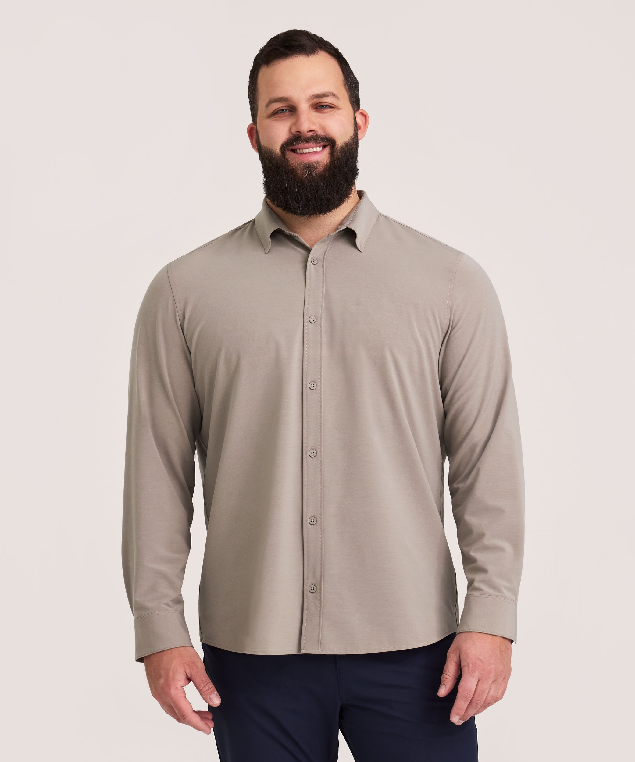Denver Hayes Men's Long Sleeve Performance Sport Shirt