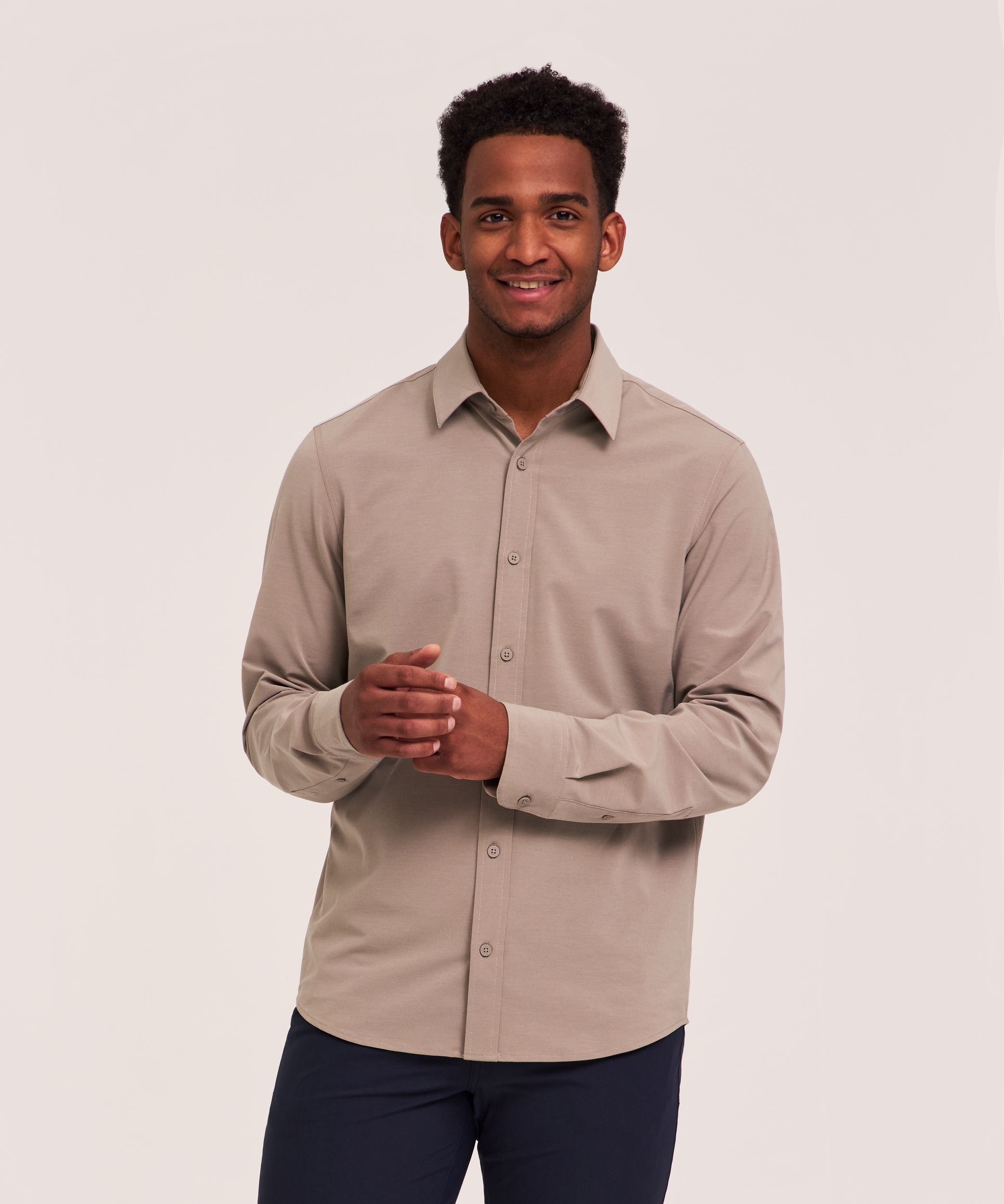 Denver Hayes Men's Long Sleeve Performance Sport Shirt