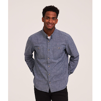 Denver Hayes Men's Long Sleeve Chambray Shirt