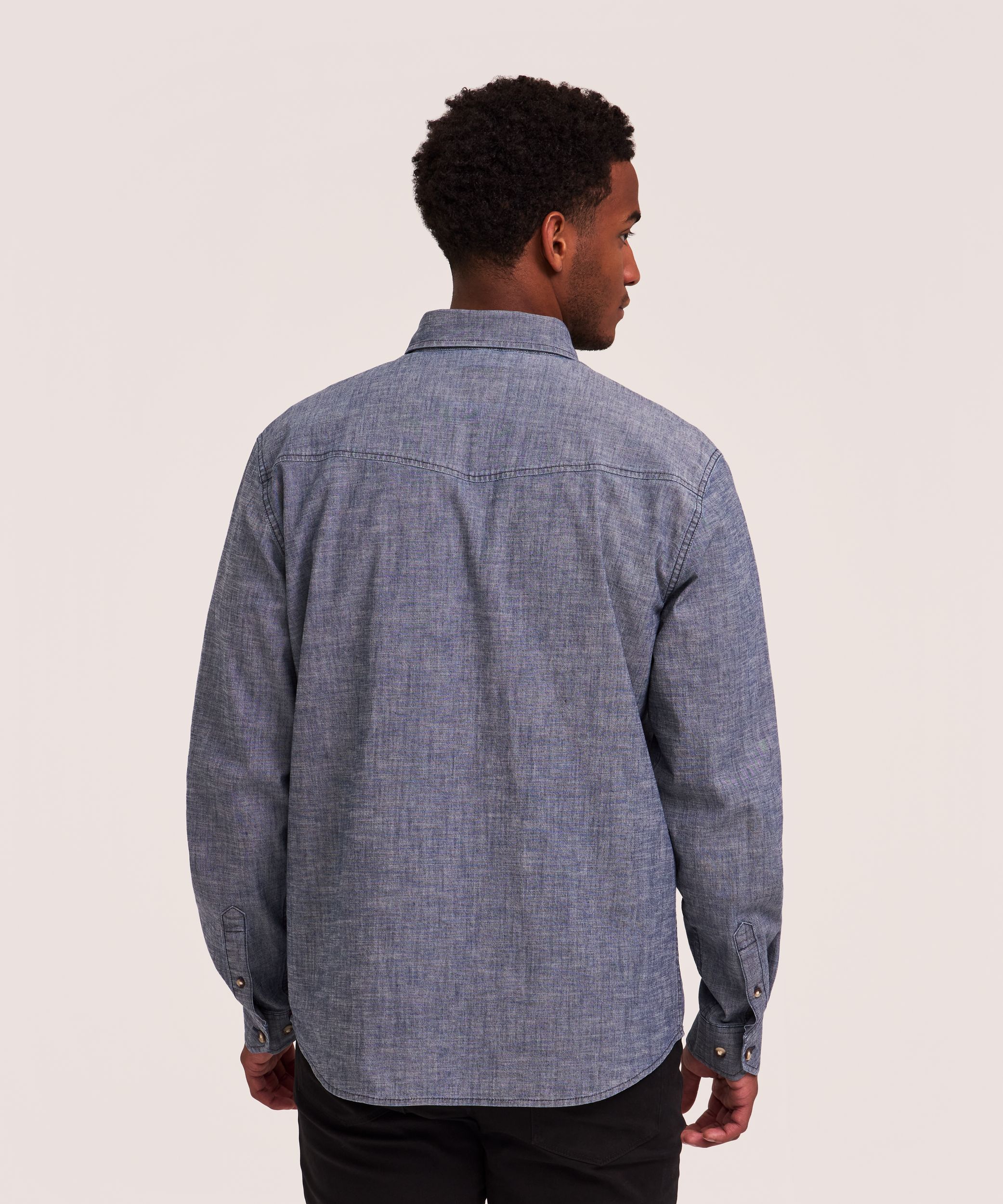 Denver Hayes Men's Long Sleeve Chambray Shirt