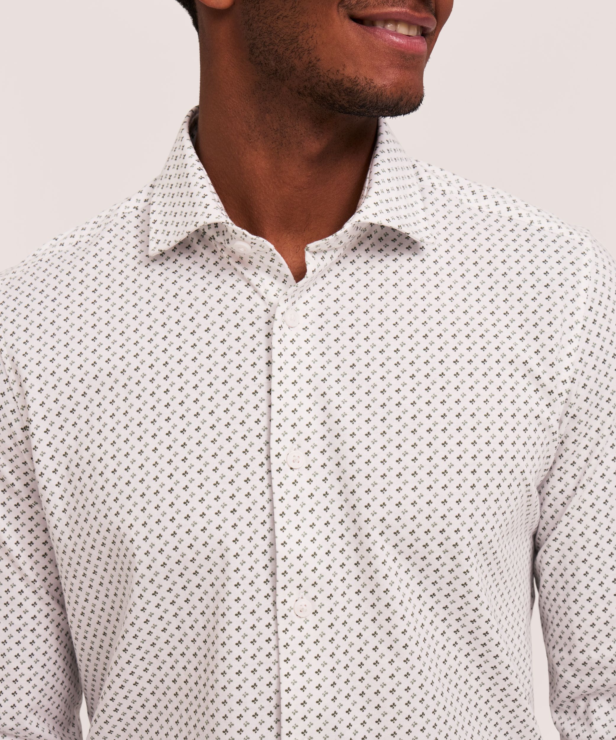 Denver Hayes Men's Long Sleeve Button-up Knit Shirt