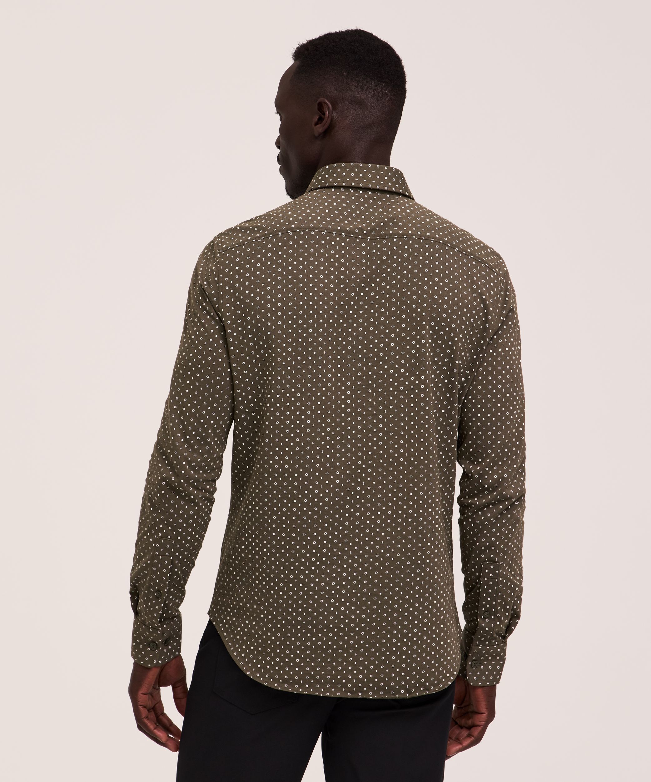 Denver Hayes Men's Long Sleeve Button-up Knit Shirt