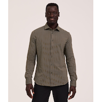 Chemise tissée boutonnée à manches longues pour hommes, Denver Hayes