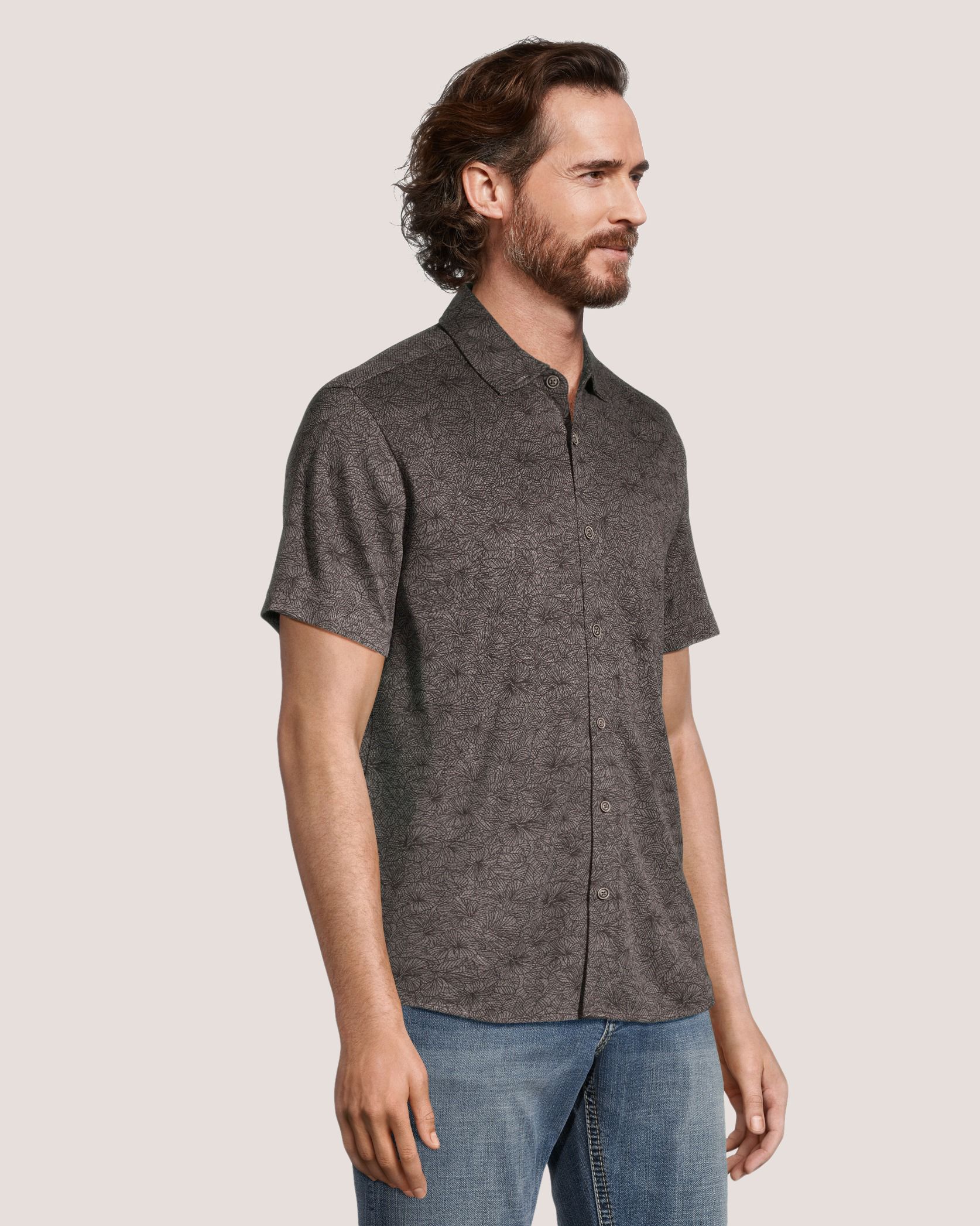 Chemise à manches courtes extensible pour hommes